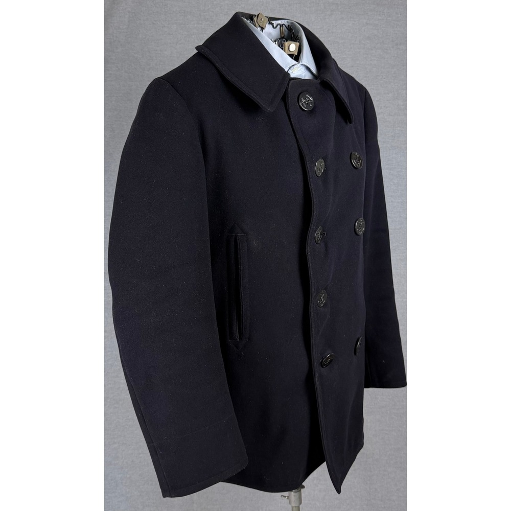 Vintage 40s WWII Navy US Navy‎ USN Wool Peacoat WW2 Kersey Corduroy 38R